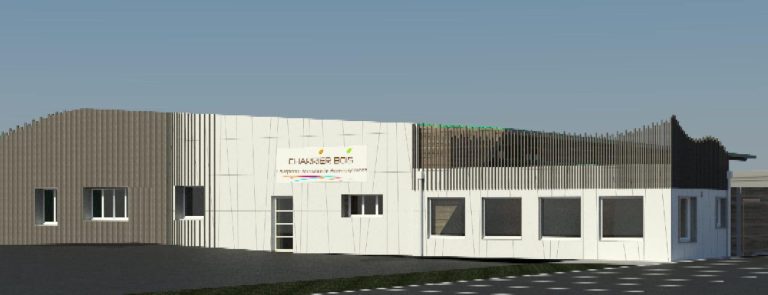 3D projet modification de façade des bureaux de l'entreprise familiale CHARRIER BOIS